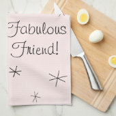 Flamant rose Rose Fabulous Friend! serviette de cu (Quart Plié)