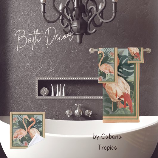 Flamant rose rose Feuille tropical