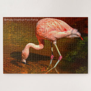 Flamant rose rose Floride. Jigsaw Puzzle