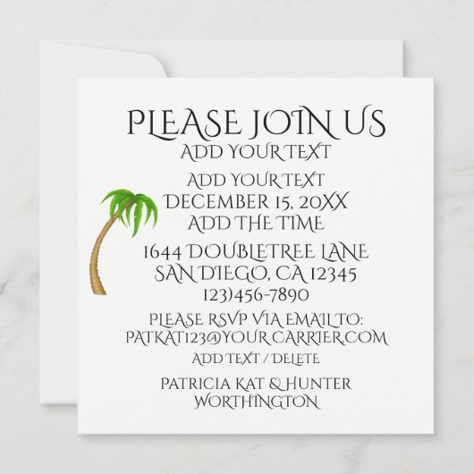 Flamant rose rose Fun Invitation #holidayZ (Dos)