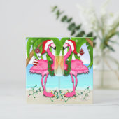 Flamant rose rose Fun Invitation #holidayZ (Debout devant)
