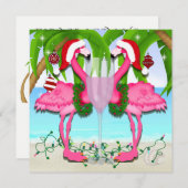 Flamant rose rose Fun Invitation #holidayZ (Devant / Derrière)