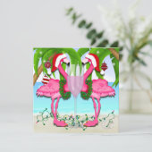 Flamant rose rose Fun Invitation #holidayZ (Debout devant)