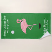 Flamant rose rose Golf Palm Beach Serviette (Devant)