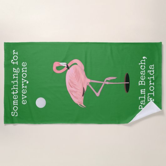 Flamant rose rose Golf Palm Beach Serviette (Devant)