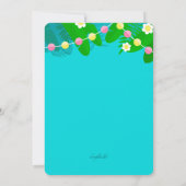 Flamant rose rose Invitation d'anniversaire (Dos)