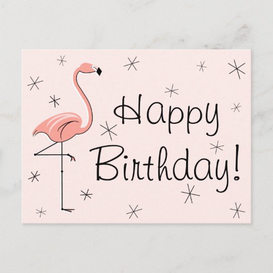 Flamant Rose Rose Joyeux Anniversaire Carte Po Zazzle Be