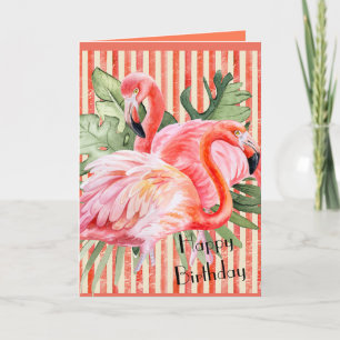Flamant rose rose Joyeux anniversaire Personnalisé