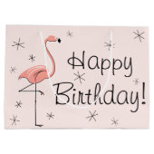 Flamant rose rose 'Joyeux anniversaire ! ' sac cad (Dos)