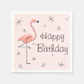 Flamant rose rose joyeux serviettes en papier d'an (Devant)