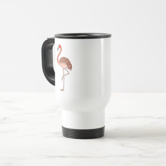 Flamant rose rose lineart-57567 Café Mug (Devant gauche)