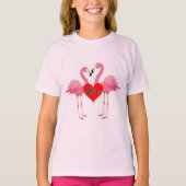 Flamant rose rose Love Design - T-shirt basique po (Devant)