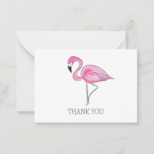 Flamant rose rose Merci Cartes de notes (Devant)
