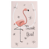 Flamant rose Rose "Merci" sac cadeau petit (Dos)