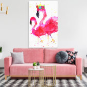 Flamant rose rose mignon avec toile de couronne 16 (Insitu(Salon))