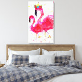 Flamant rose rose mignon avec toile de couronne 16 (Insitu(Chambre))