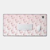 Flamant rose rose mignon Motif tropical Monogramme (Clavier et souris)