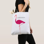 Flamant rose rose moderne Silhouette avec sac de n (De près)