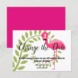 FLAMANT ROSE ROSE MODIFIER LA DATE Blanc carte RSV