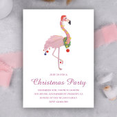 Flamant rose rose Noël Invitation