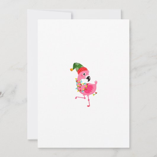 Flamant rose rose Noël Invitation (Dos)