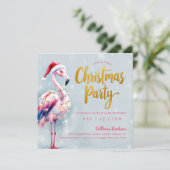 Flamant rose rose Noël Invitation (Debout devant)