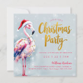Flamant rose rose Noël Invitation (Devant)