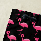 FLAMANT ROSE ROSE NOIR ENSEMBLE DE SERVIETTES DE P (En situation)