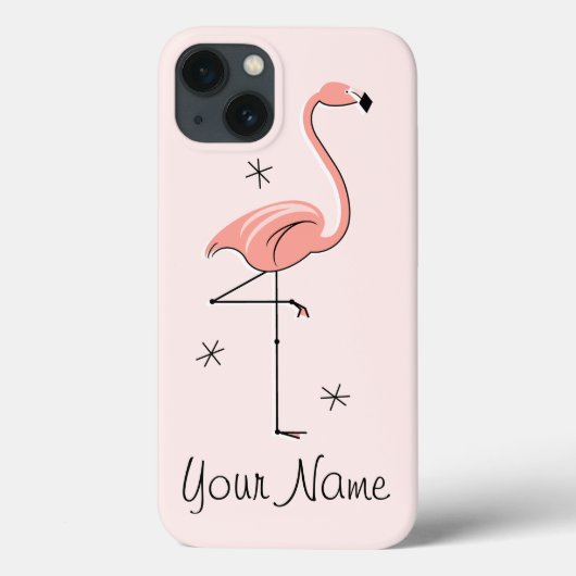 Flamant rose rose 'Nom' iPad Mini coque (Verso)