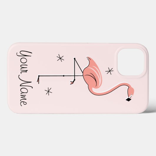 Flamant rose rose 'Nom' iPad Mini coque (Verso (horizontal))