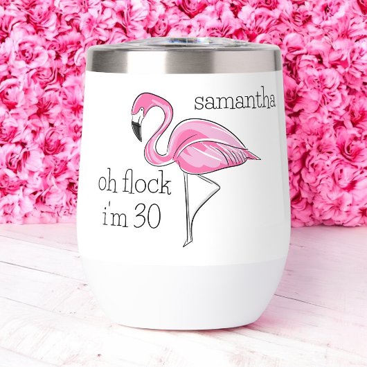 Flamant rose rose Oh Flock Je suis 30 Anniversaire