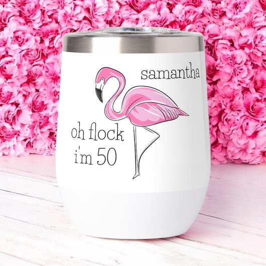 Flamant rose rose Oh Flock Je suis 50 Anniversaire