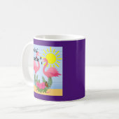 Flamant rose rose Paradis tropical - Mug classique (Devant gauche)