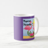 Flamant rose rose Paradis tropical - Mug classique (Devant droit)