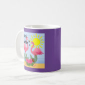 Flamant rose rose Paradis tropical - Mug classique (Devant gauche)