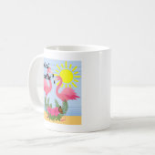 Flamant rose rose Paradis tropical - Mug classique (Devant gauche)