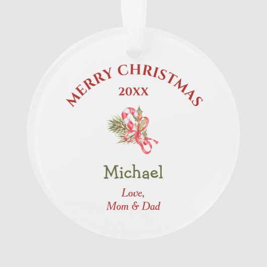 Flamant rose rose Père Noël Wreath Kids Ornement (dos)