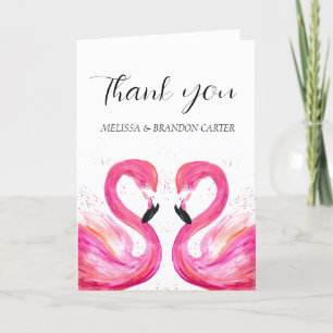 Flamant rose rose Plage Mariage tropical Merci