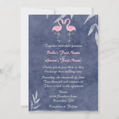 Flamant rose rose Plage tropicale Invitations de m (Dos)