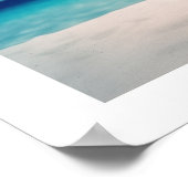 Flamant rose rose réaliste sur la plage Poster (Coin)