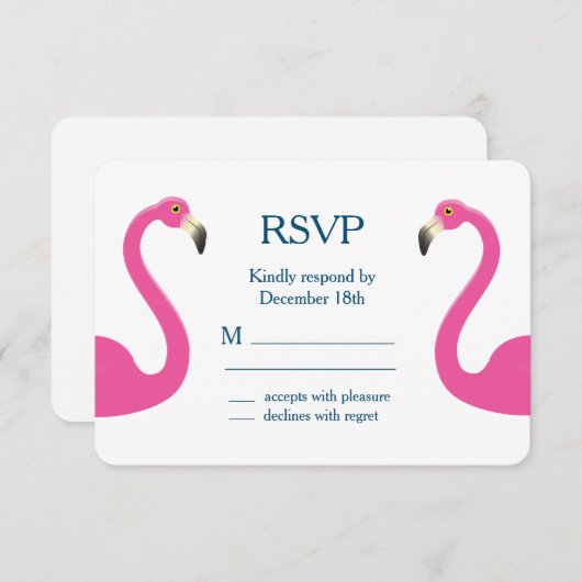 Flamant rose rose RSVP (Devant / Derrière)