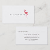 Flamant rose rose Simple Chic Cartes de visite (Devant / Derrière)