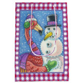 Flamant rose ROSE SNOWMAN NOËL CADEAU SAC MOYEN (Dos)