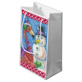 Flamant rose ROSE SNOWMAN NOËL CADEAU SAC PETIT (Dos Angle)