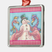 Flamant rose ROSE SNOWMAN, NOËL ORNEMENT DE VACANC (Gauche)