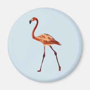 Flamant rose rose Standard, Aimant rond De 5,7 Cm