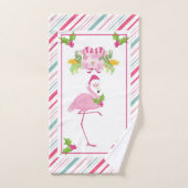 Flamant rose rose Sucres de canne Santa Hat et Hol (Serviette à main)