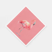 Flamant rose rose sur serviettes en papier rose (Coin)