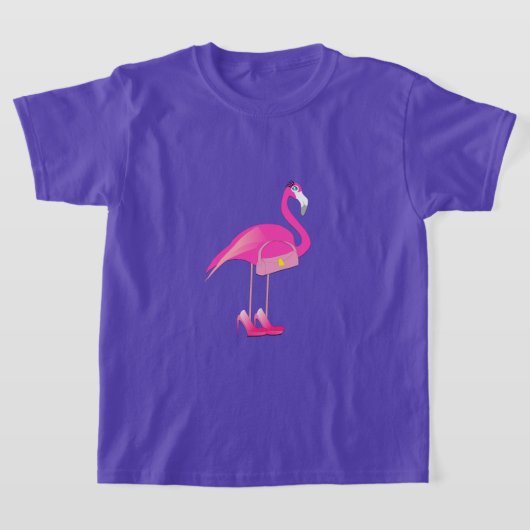 Flamant rose rose - T-shirt basique pour filles (Poser)