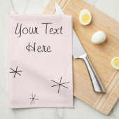 Flamant rose rose Texte serviette de cuisine (Quart Plié)